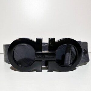 Salvatore Ferragamo Gancini Black Leather Belt – Made in Italy